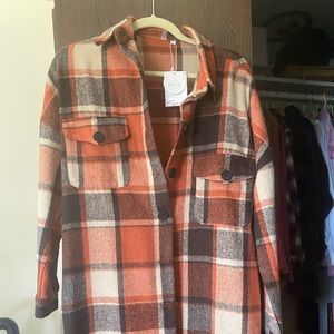 Longline plaid shacket, new with tags, never worn
